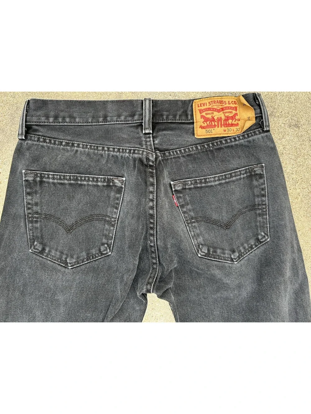 Levi’s 501 Original Fit Jeans Men's 30W x 32L Black Straight Button Fly Denim